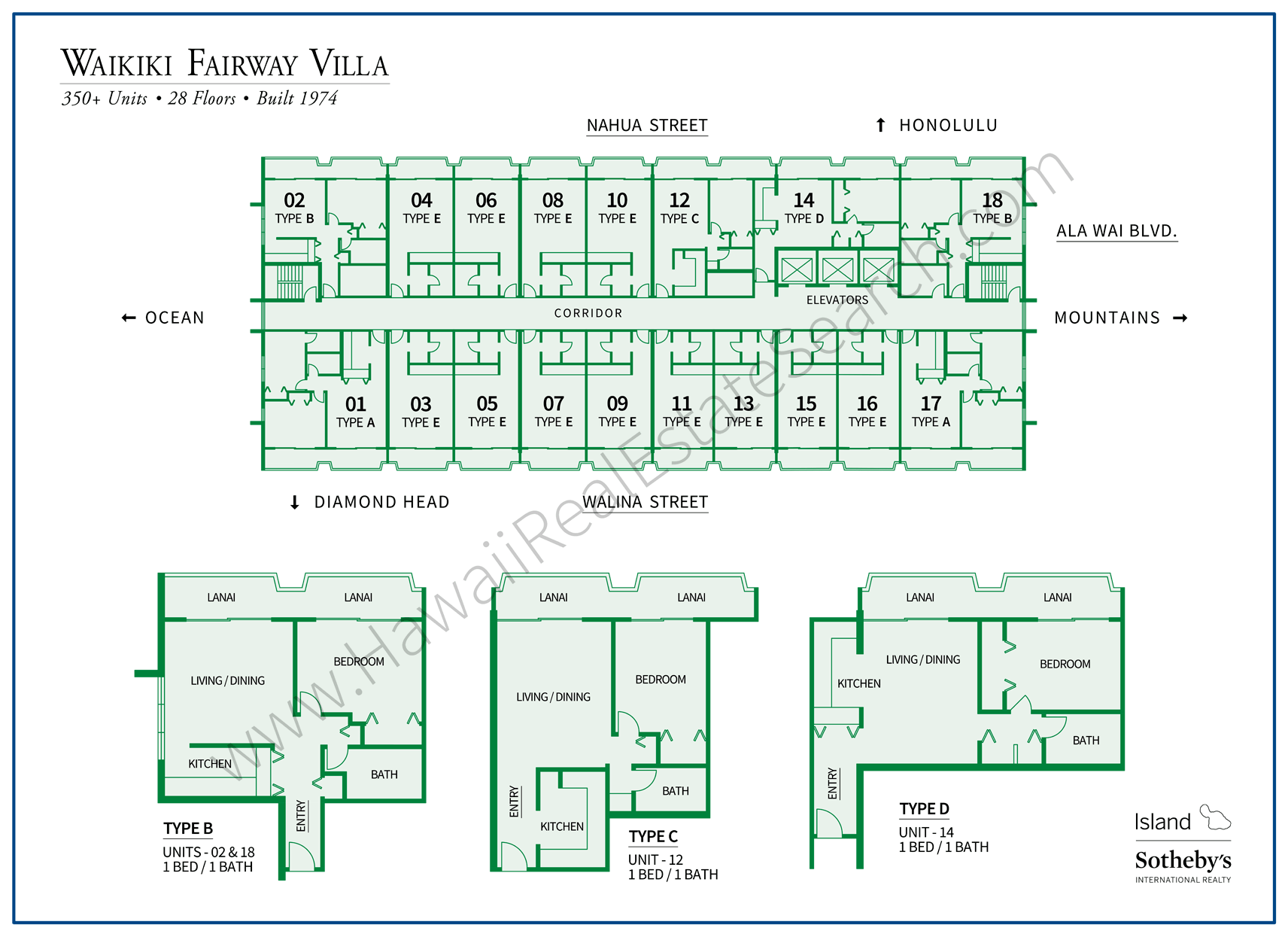 Waikiki Fairway Villa Map and Floor Plans